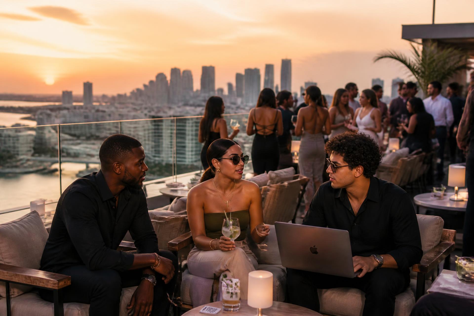 Local professionals gathering at a curated city experience